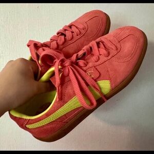 Puma Coral and Yellow Women's Sneakers